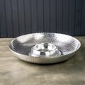 Tarifa Handcrafted Hammered Stainless Steel Chip & Dip Server TA3089078